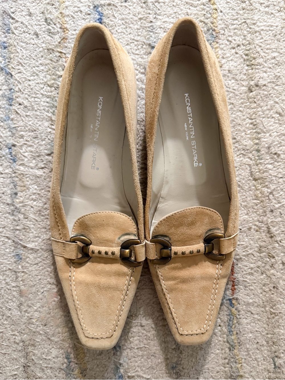 Women's Suede Loafers in Beige